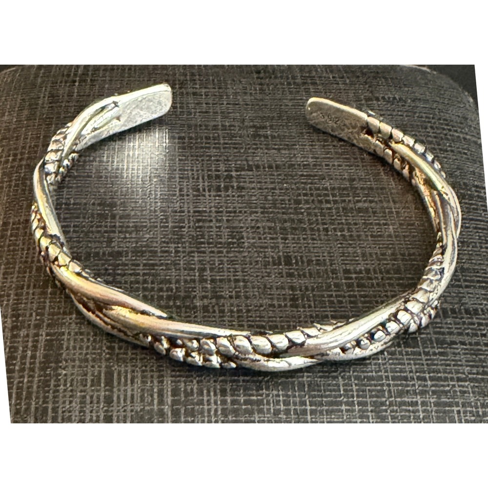 Bracelet Twisted Rope Southwestern Silver Tone